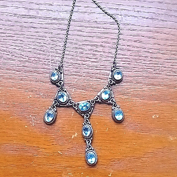 💙 sale   925 sterling silver Icy blue  necklace - Picture 3 of 3